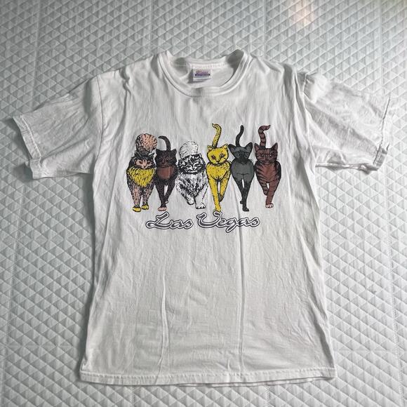 Vintage Las Vegas Cats Graphic Tee Size Medium EUC - Picture 1 of 6